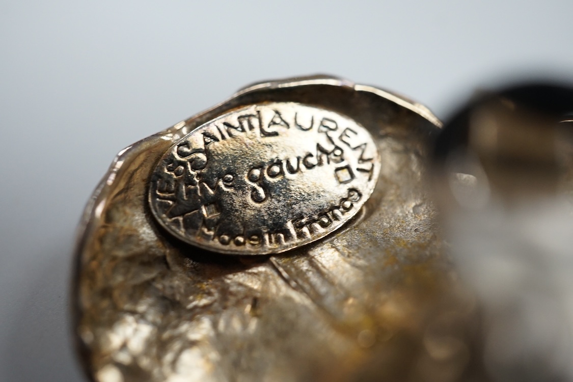 A pair of Yves Saint Laurent Rive Gauche ear clips